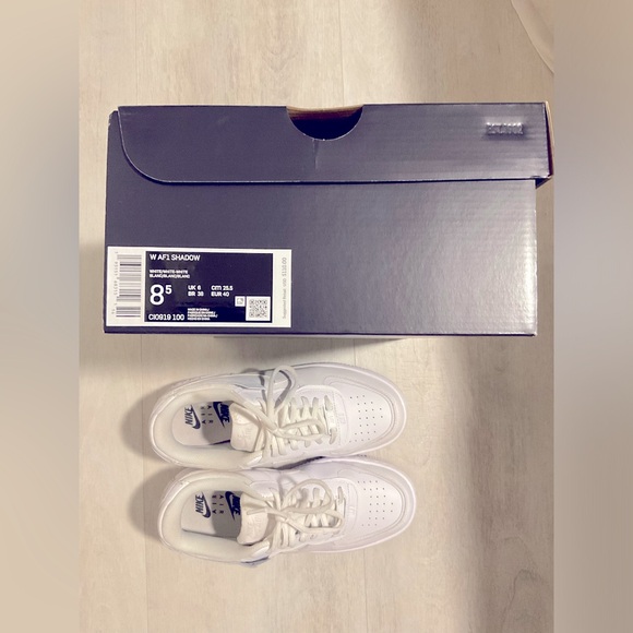 Nike AF1 shadow size 8 1/2 white/white/white - Picture 3 of 9